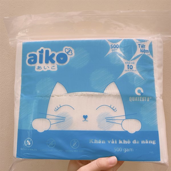 Combo 2 gói khăn vải khô đa năng Aiko 500g