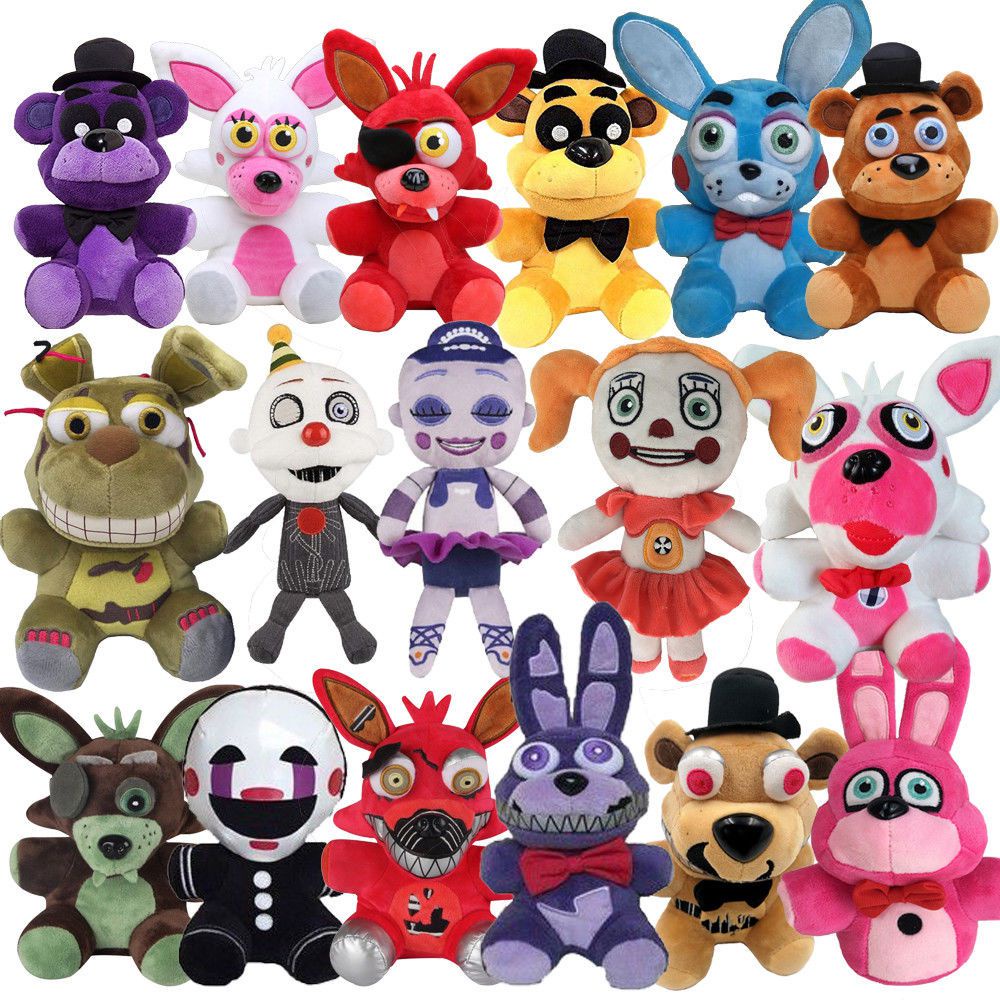 Đồ chơi nhồi bông Freddy Bear Foxy Bonnie trong game kinh dị Five Nights at Freddy's