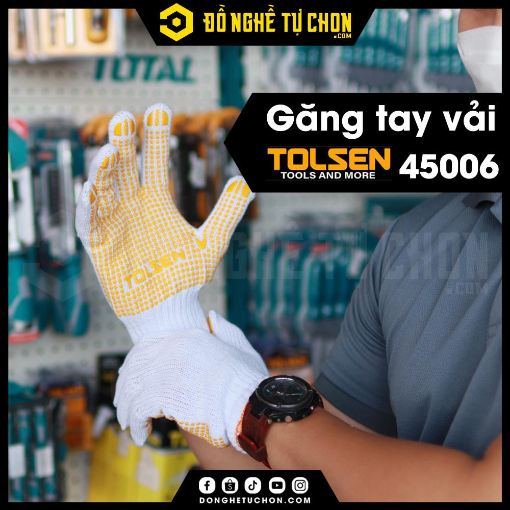 Đôi găng tay, cặp bao tay len chấm bi cao su Tolsen 45006