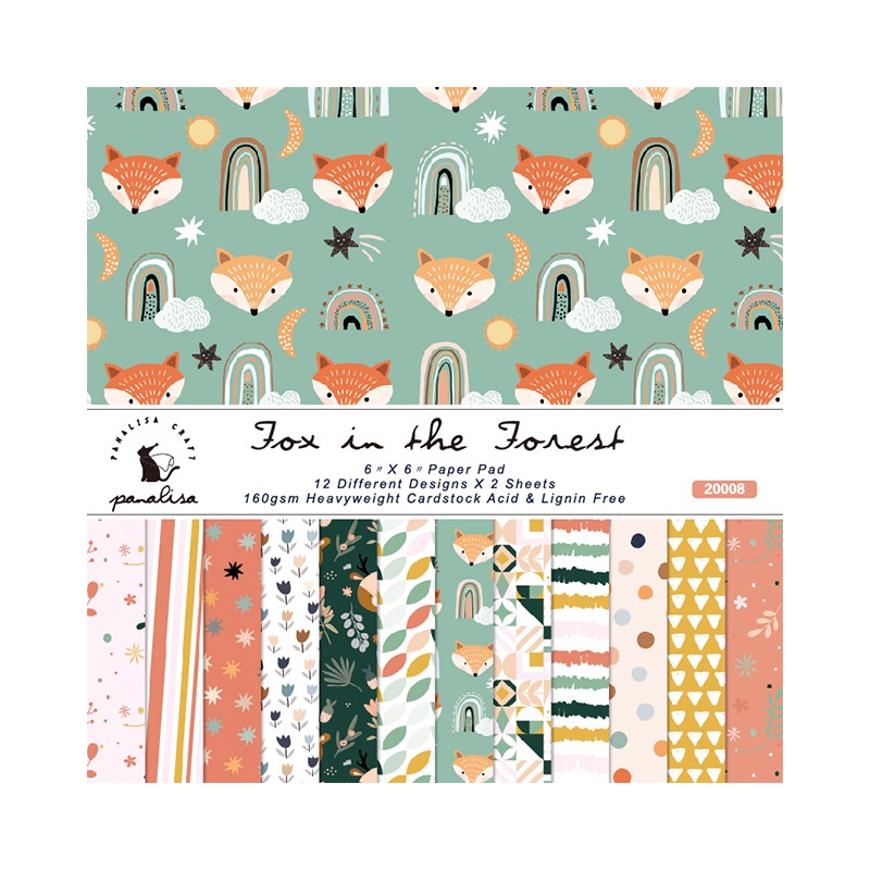 Bộ giấy nền 12 chủ đề hoạt họa pastel trang trí scrapbook, sổ tay planner,... (1 tập 24tờ)  [ 121 ]