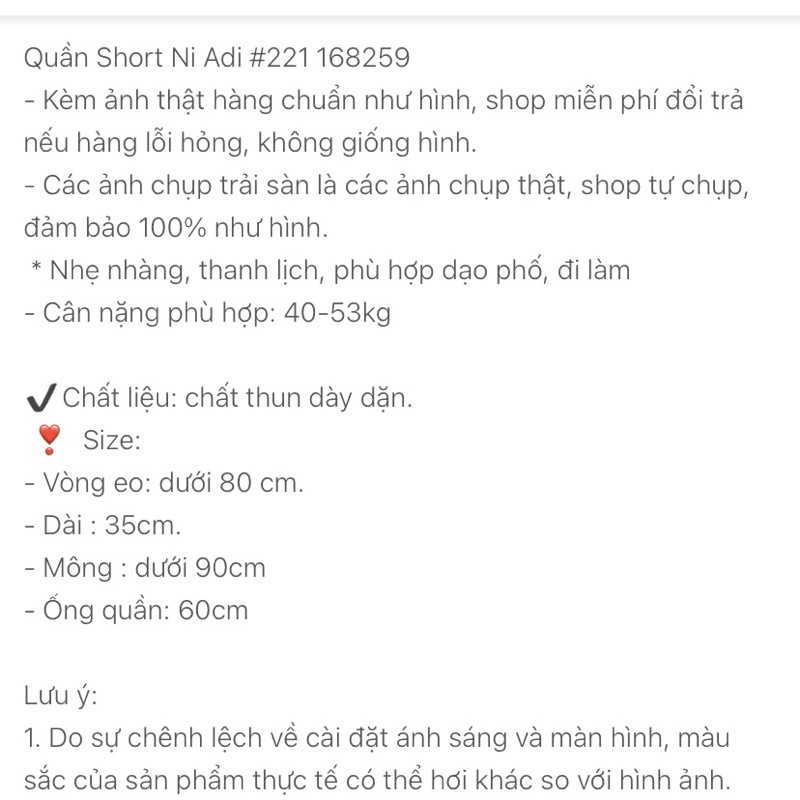 Quần Short Ni Adi #221 Chất Thun 168259