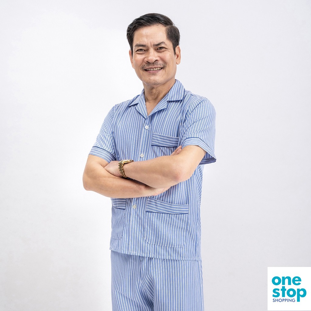 Bộ đồ pijama trung niên tay ngắn chất liệu vải kate one shop