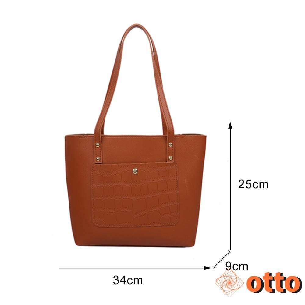 Portable PU Leather Shoulder Bag Female Alligator Large Capacity Top-handle Handbag Street Travel Tote