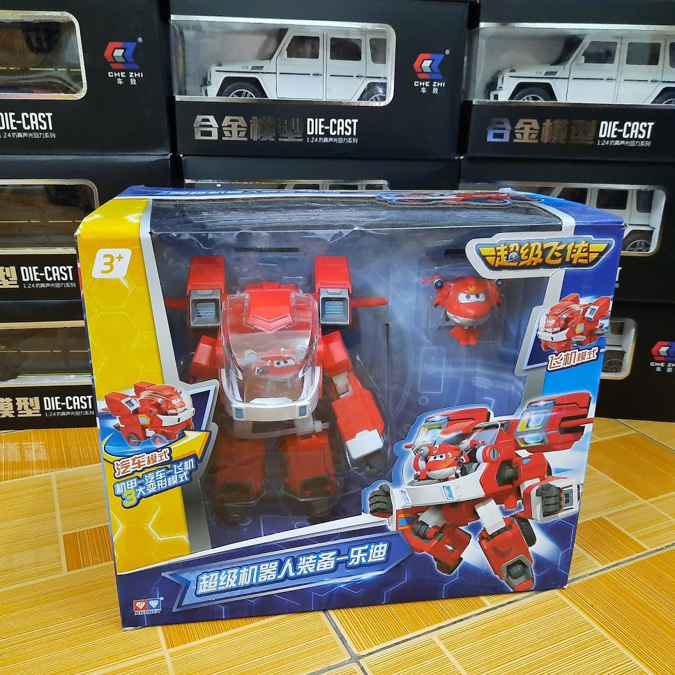 Đồ chơi Super wings mô hình Siêu Robot kết hợp siêu xe cứu hộ Jett Tia chớp nâng cấp đồ chơi trẻ em