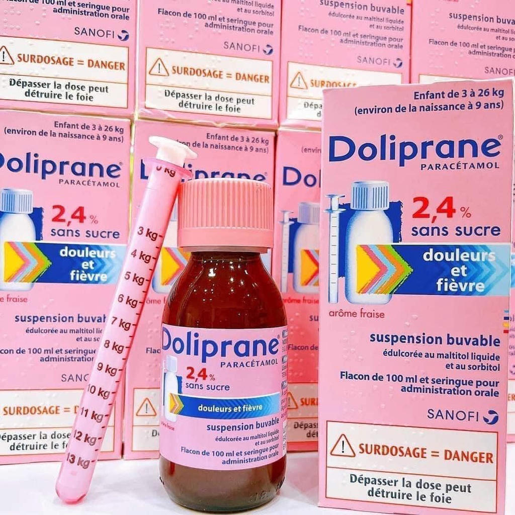 Gói bột pha và Siro hạsốt D.o.l.i.p.r.a.n.e cho bé