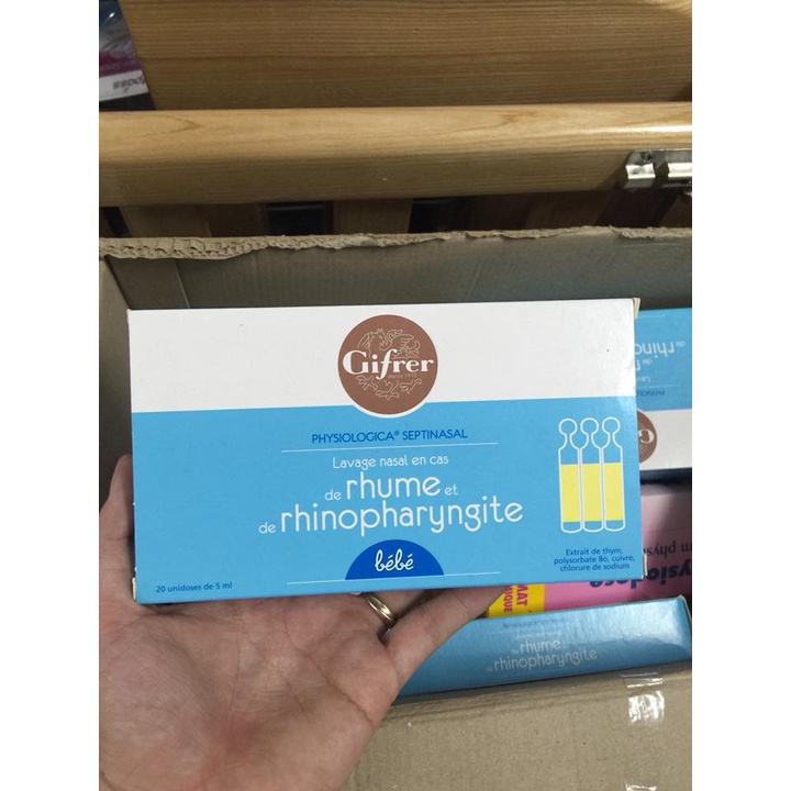 Nước Muối Tép Vàng, Tép Xanh Gifrer Fysoline Hộp 20 Ống Chính Hãng | Minizon Kids