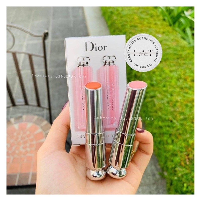 Set son dưỡng dior lip grow sẵn màu 001, 004 ( 3,5g)