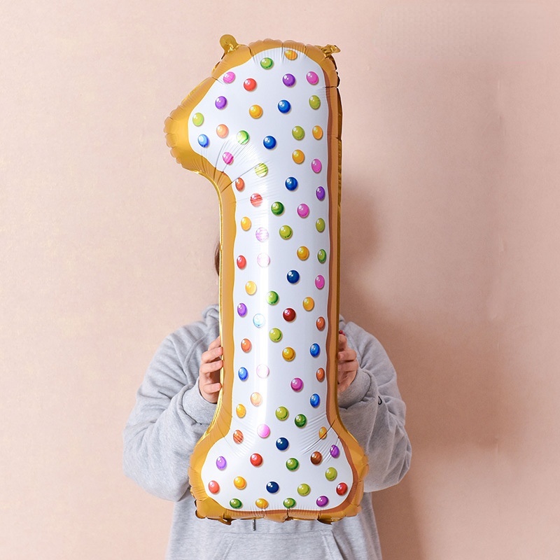 32 inch Kẹo Donut Thiết kế theo chủ đề Số 0-9 Bóng bay Đồ trang trí tiệc sinh nhật cho trẻ em
