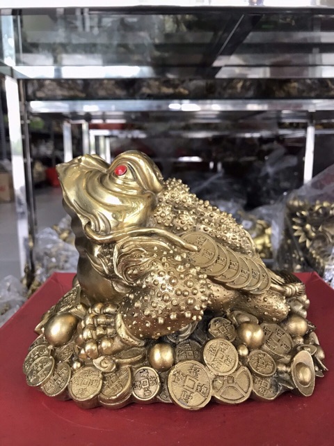 Cóc ngậm tiền Thiềm thừ 3 chân ngậm tiên hút tài lộc chiêu tài vật phẩm phong thuỷ bằng đồng