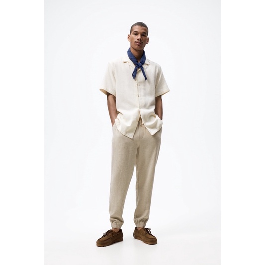 Order quần jogger auth tuồn ZARA của nam Quần jogger vải dệt linen - viscose