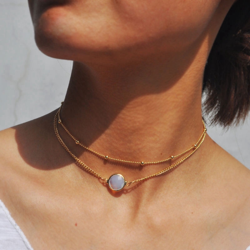 Dây chuyền mặt đá Opal tự nhiên cho nữ