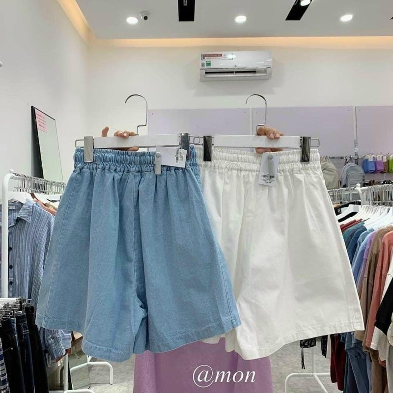 Quần short jeans giấy QC , quần sooc jeans giấy QC mặc mùa hè siêu mát cứng form mitstore