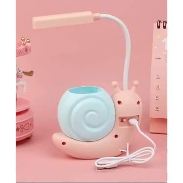 Đèn học để bàn hình chú ốc sên kèm ống cắm bút kute cho bé