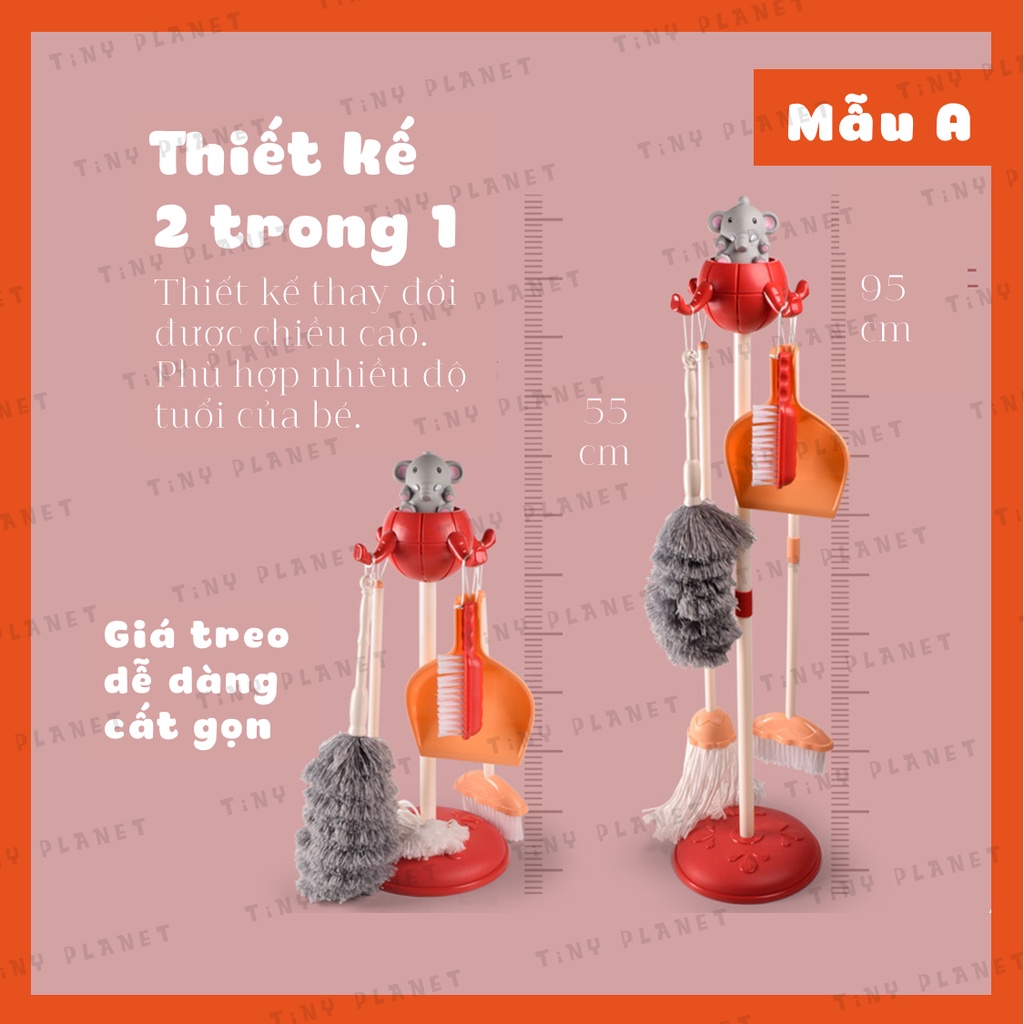 Đồ chơi lau dọn nhà cửa mini 8 dụng cụ cho bé