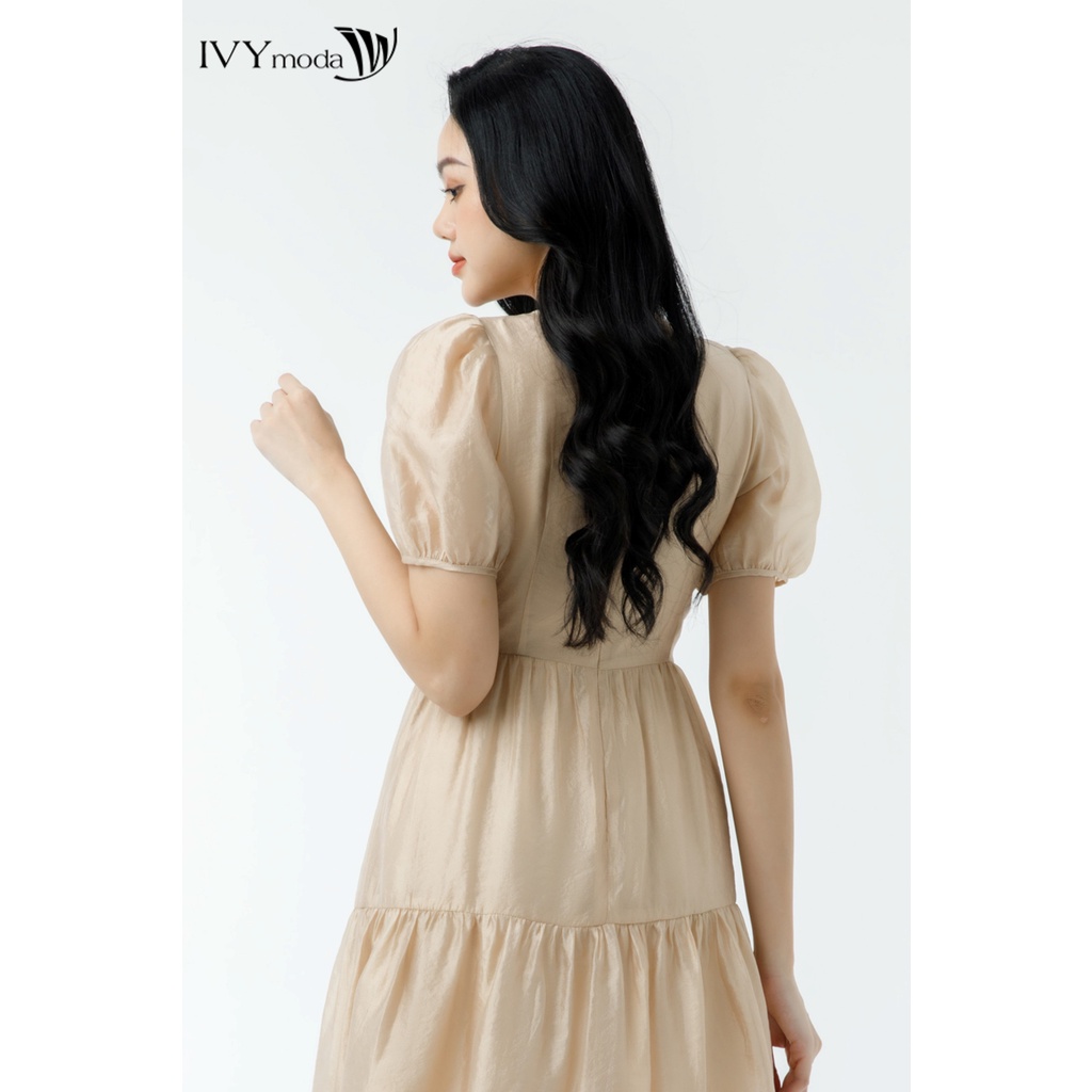Đầm voan xòe xếp tầng IVY moda MS 48B9233
