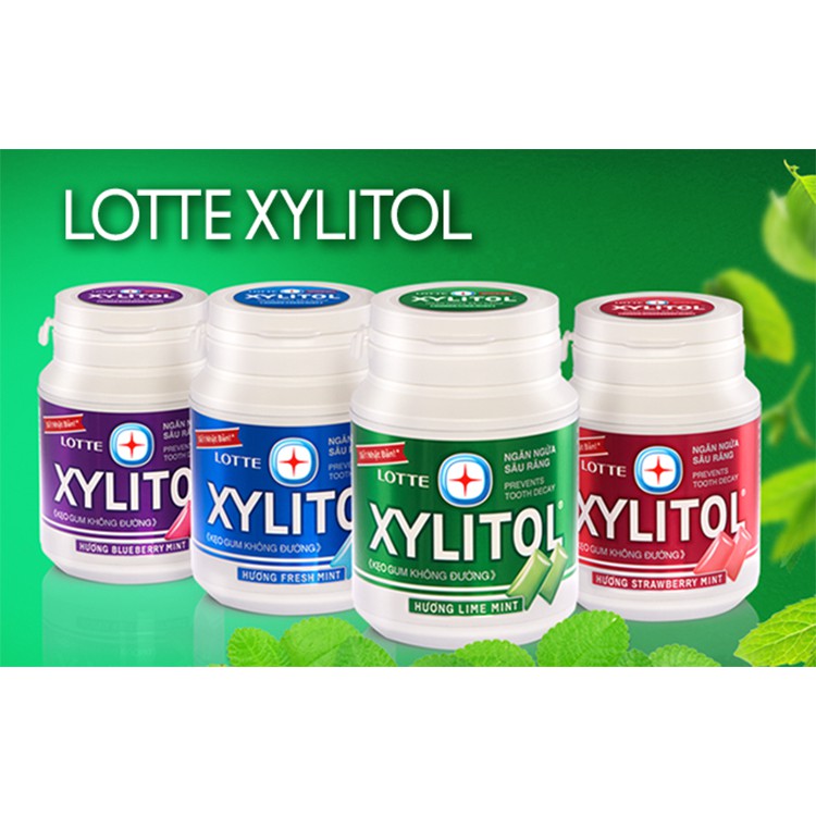 Kẹo Gum Không Đường Lotte Xylitol Hũ 58G ( 4 mùi)