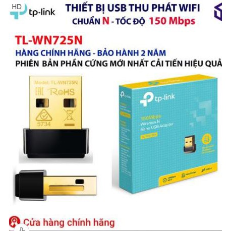 USB Wifi TP- Link TL- WN725N - Nano Chuẩn N Tốc Độ 150Mbps - Hàng Chính Hãng