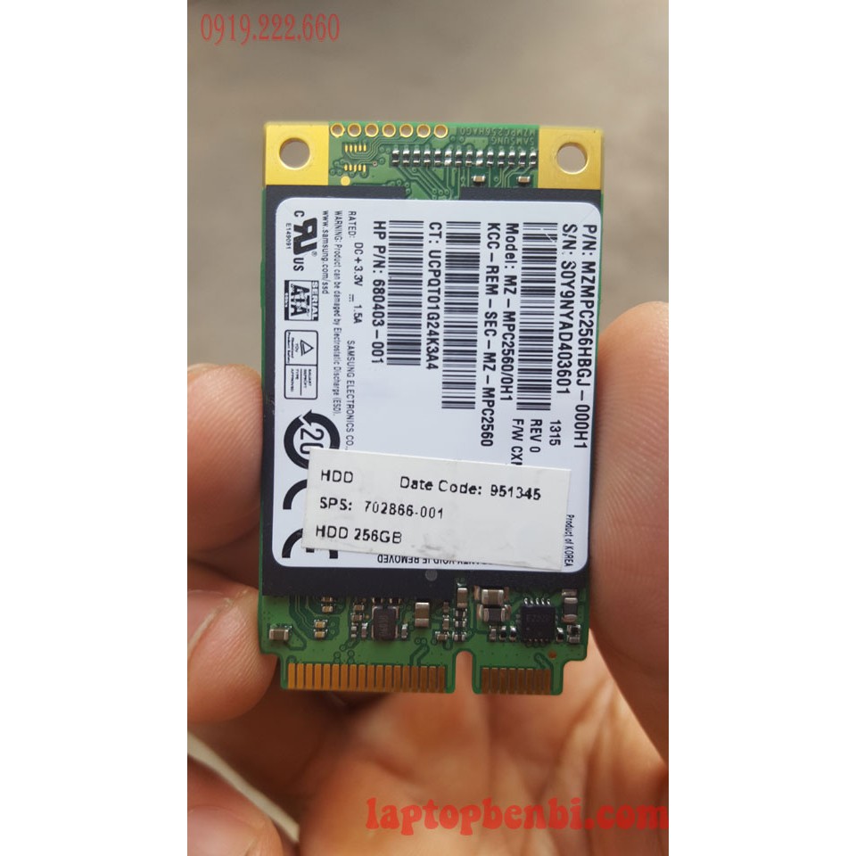 Ổ cứng laptop mSATA 256GB SSD | Ổ cứng laptop 256GB chuẩn Msata | Ổ cứng samsung 256GB mSATA
