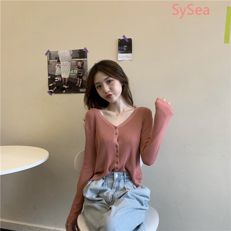 Áo Khoác Che Nắng Tay Dài Cổ Chữ V Thời Trang Mùa Hè Cho Phái Nữ