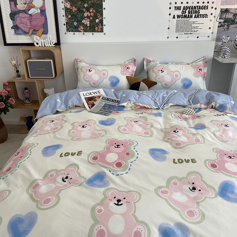 Set Bộ Vỏ Chăn Ga Cotton Poly Nhiều Hoạ Tiết Dễ Thương - shinbedding