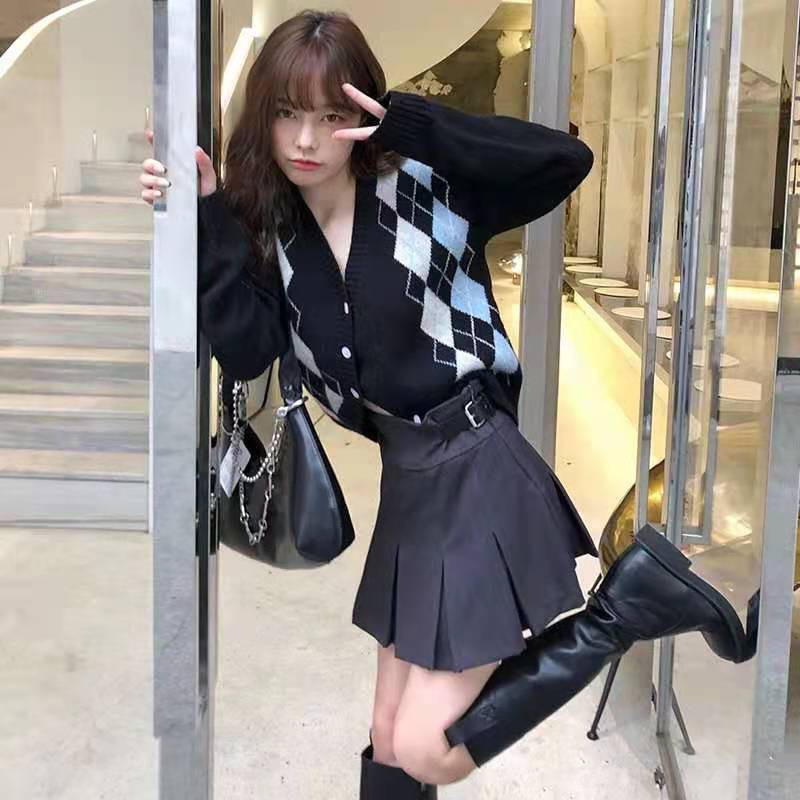 COZOK Áo cardigan dệt kim tay dài dáng rộng thời trang dễ phối đồ