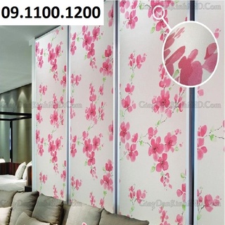 Giấy dán kiếng/ dán kính hoa đỏ hồng