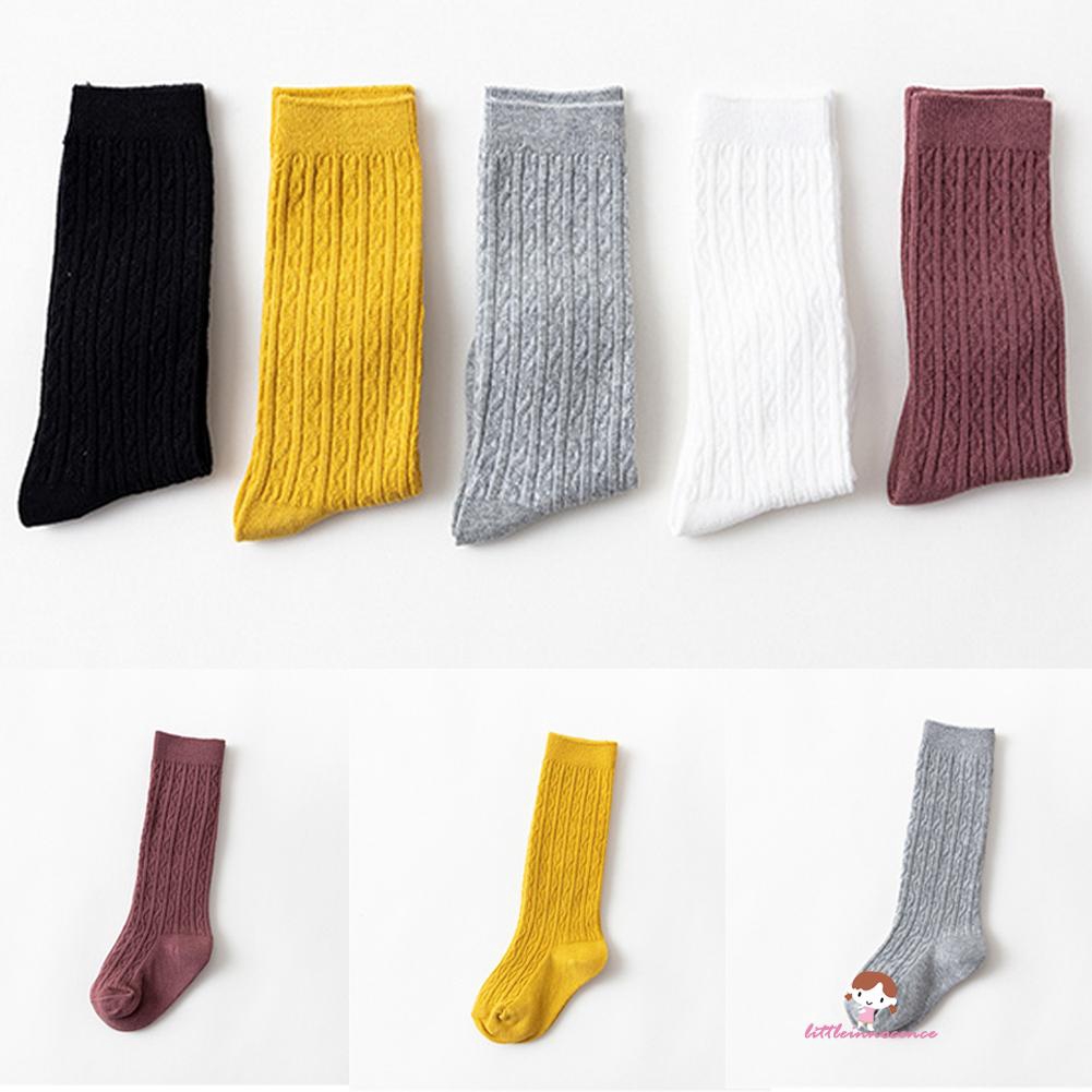 Vớ cotton dài đến đầu gối giữ ấm cho bé gái
