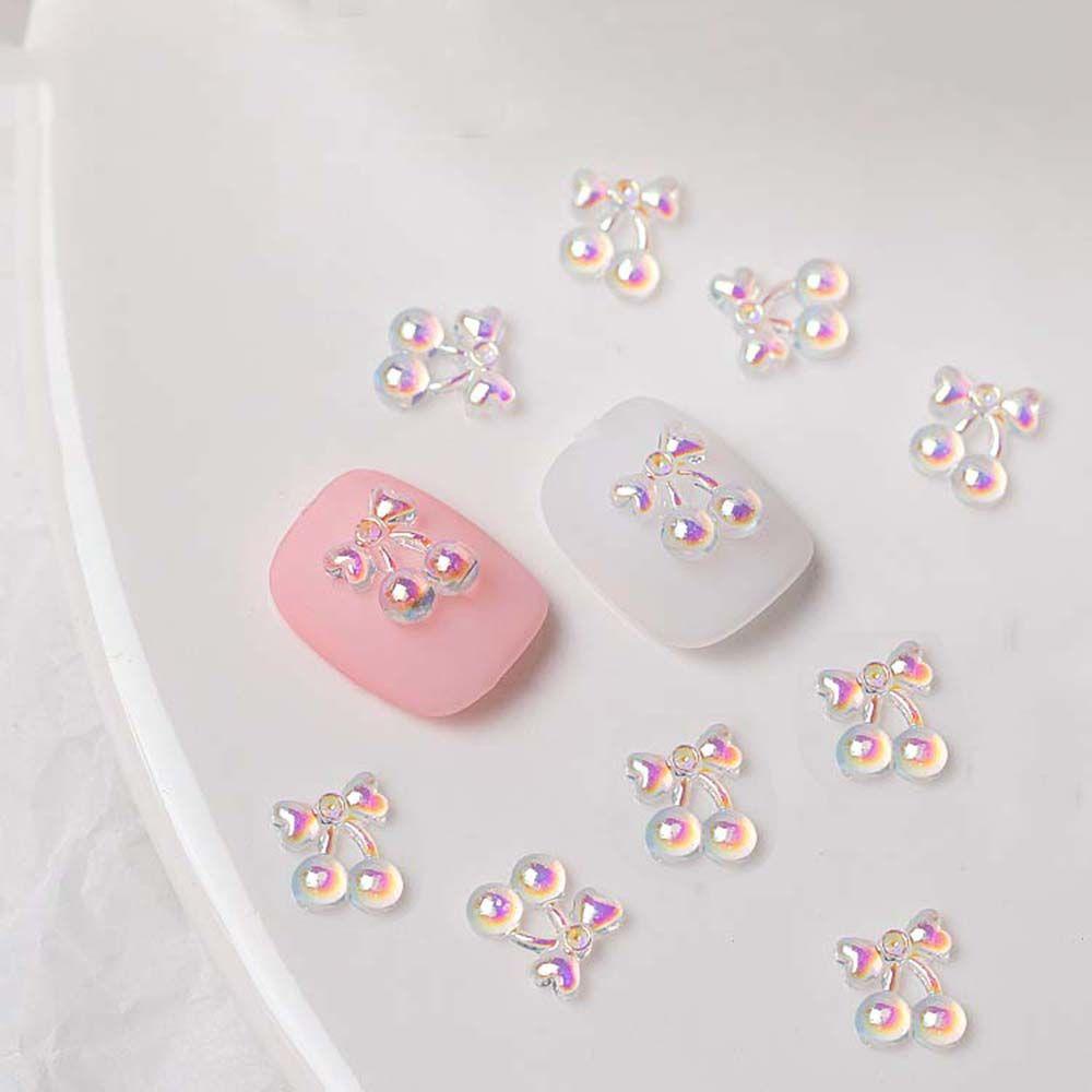 Phụ Kiện Trang Trí Móng Tay Bằng Resin Màu Cherry Aurora