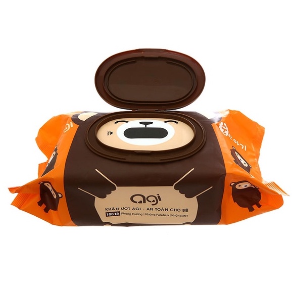 Khăn ướt Agi, Khăn ướt cho bé hàng công ty chính hãng mềm mịn không mùi an toàn cho bé yêu 100 tờ