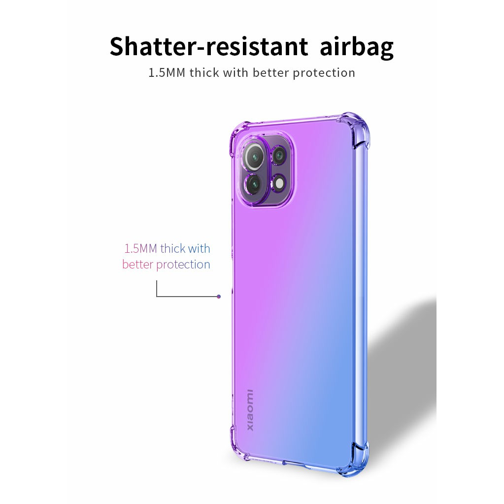 Ốp lưng Xiaomi Mi 11 Lite / 11 Lite 5G / Xiaomi 12 Lite / Xiaomi 13 Lite dẻo đa sắc lồi 4 góc chống sốc cao cấp