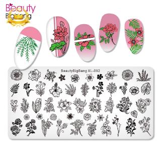 [Hàng mới về] Khuôn in trang trí móng tay nghệ thuật họa tiết hoa lá trang nhã nữ tính 6x12cm