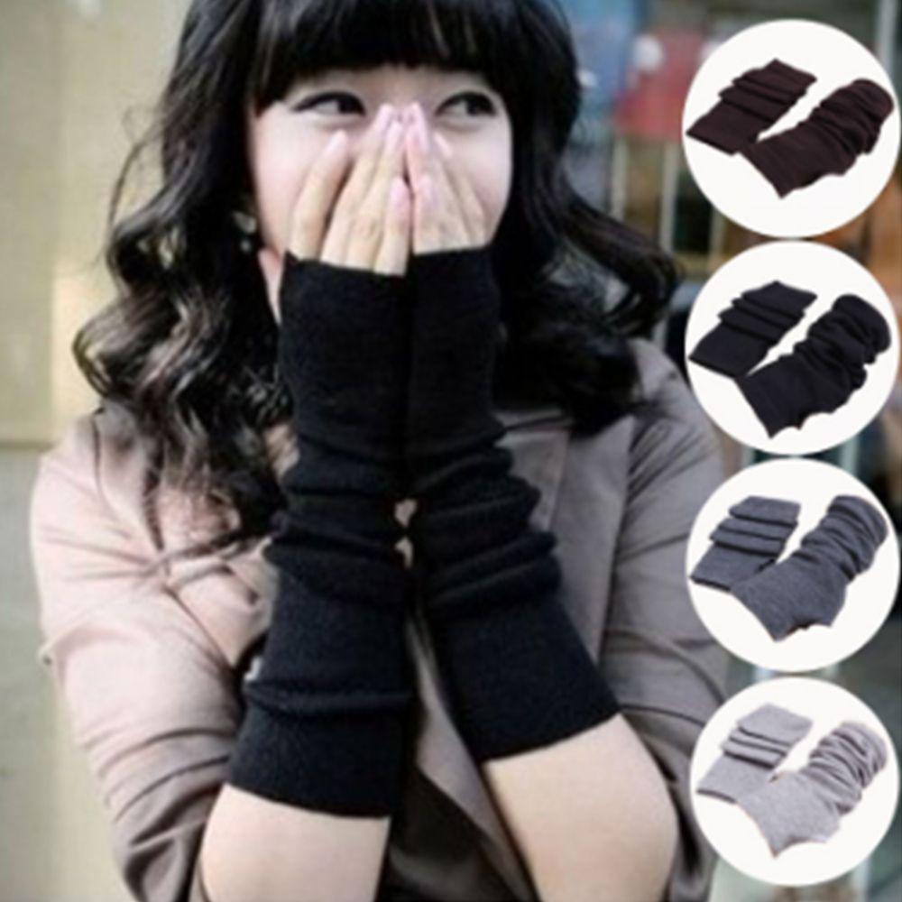 Găng Tay Len Hở Ngón Ấm Áp Thời Trang Unisex
