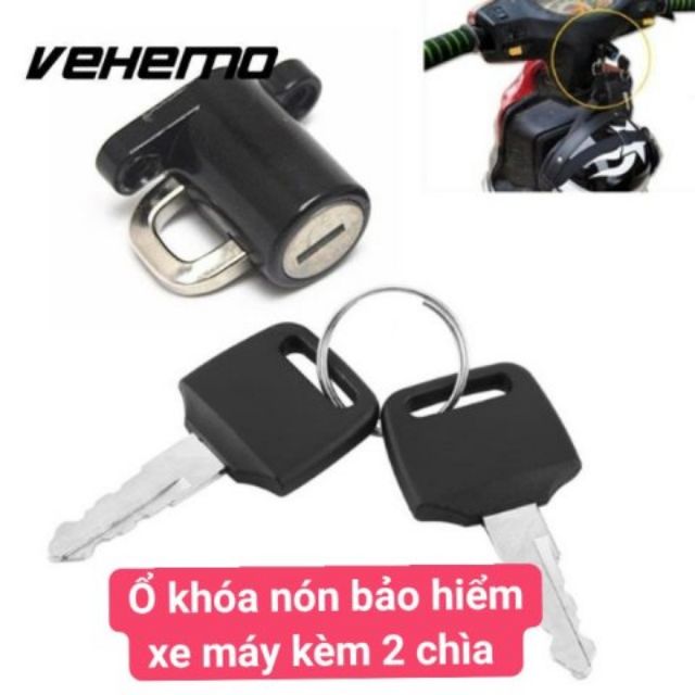 Ổ khóa nón bảo hiểm xe máy kèm 2 chìa