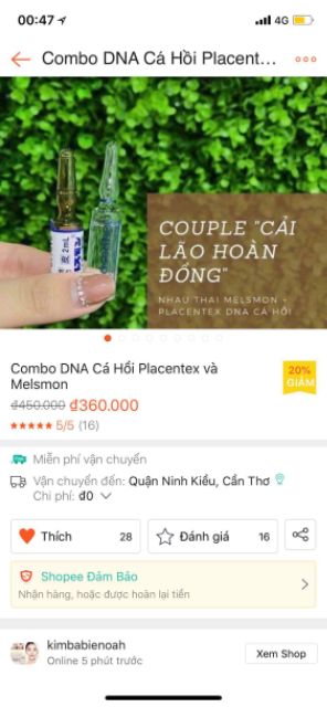 Combo DNA Cá Hồi Placentex và Melmon ( lăn kim )