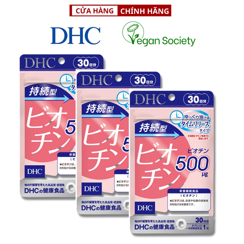 Combo 3 gói viên uống DHC biotin ngăn rụng tóc trong 3 tháng