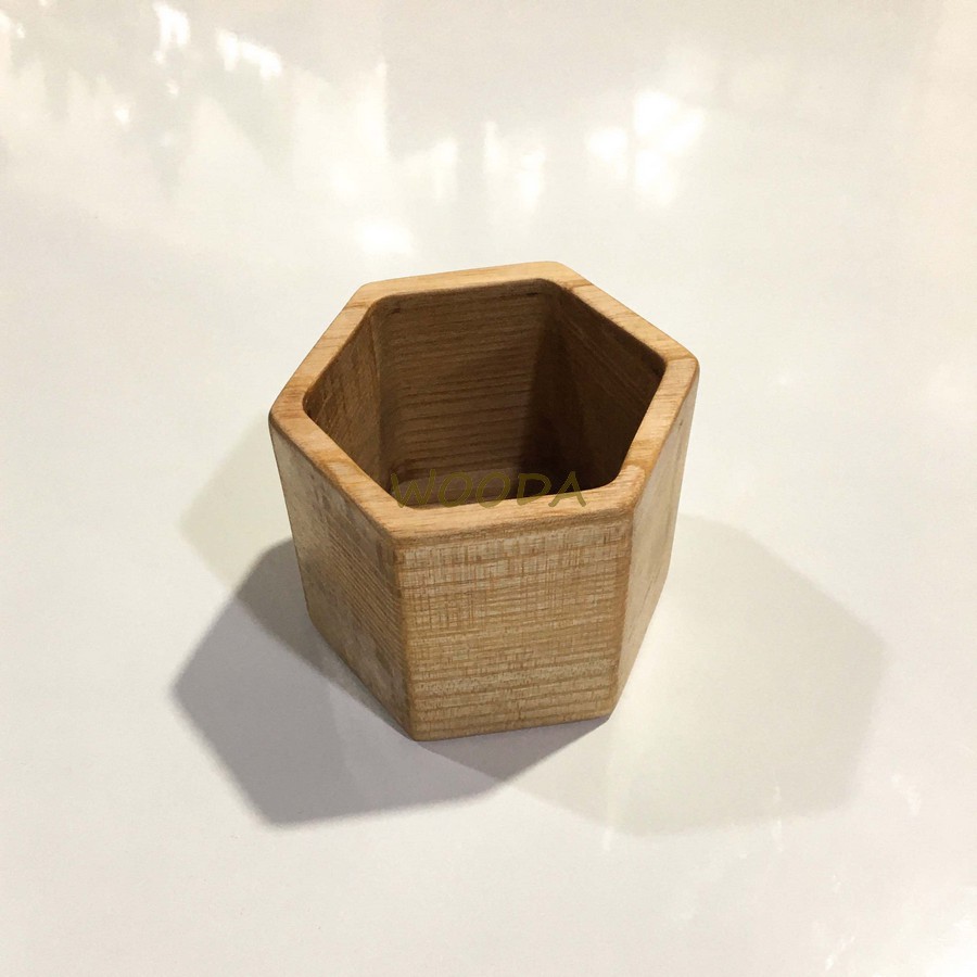 Cốc gỗ/ly gỗ Tần Bì hình lục giác tối giản
