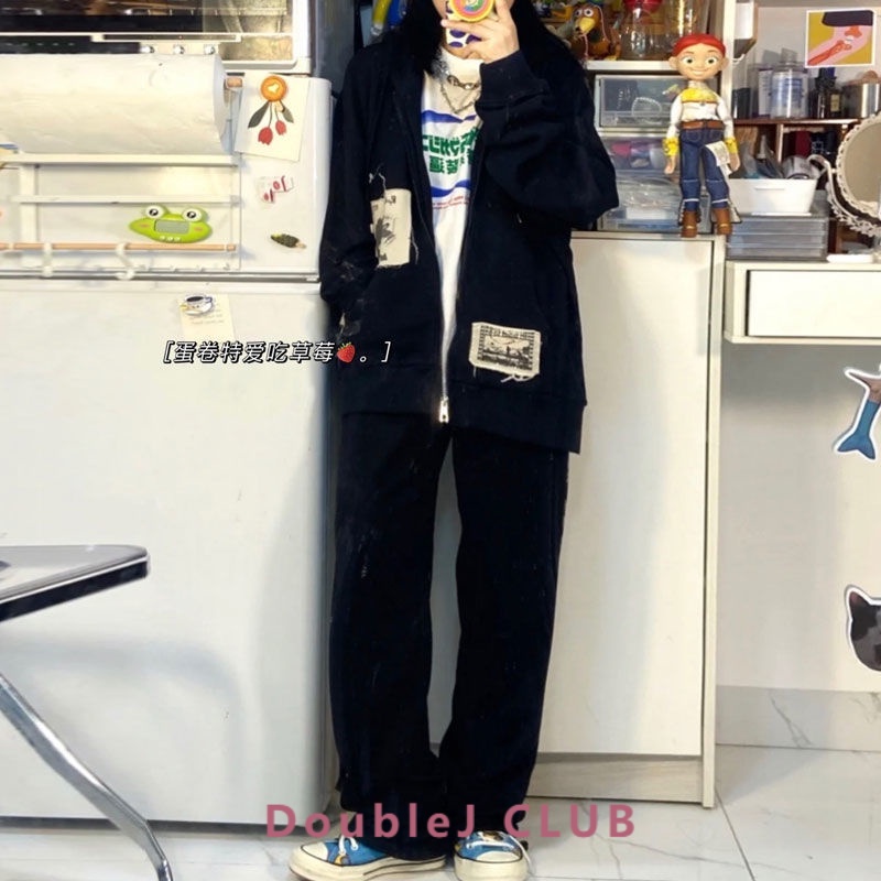 Áo Khoác Hoodie Dáng Rộng Phối Khóa Kéo Kiểu Vintage Đường Phố Mỹ Cá Tính Cho Nữ | BigBuy360 - bigbuy360.vn