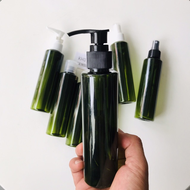 [chai lọ hủ nhựa ] Chai pet nhựa 150ml trong suốt/ xanh lá / nâu - chai PET chiết Mỹ phẩm xịt sương/ vòi nhấn nhỏ giọt