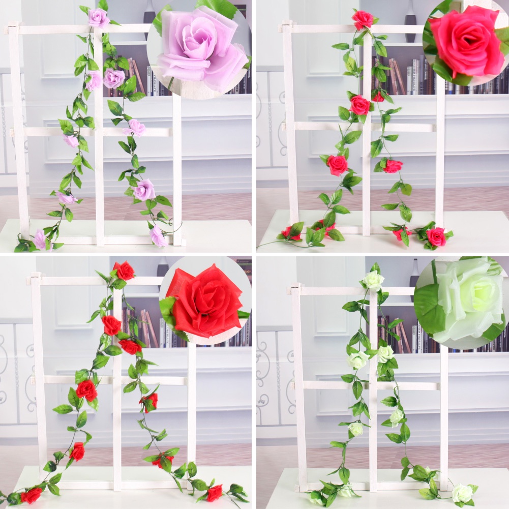 Dây hoa leo chất liệu nhân tạo 2.35m trang trí ống máy điều hòa