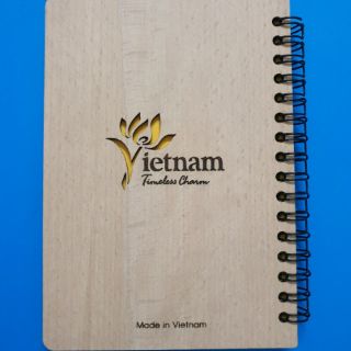 Sổ lưu niệm gỗ khắc laser (16cm x 11cm)