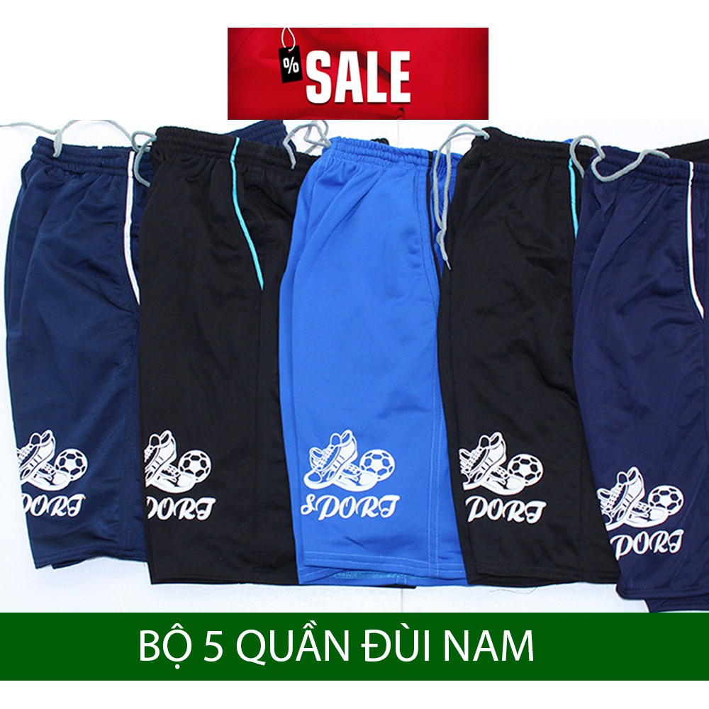 Combo 5 Quần Short Đùi Nam Vải thun sport Từ 45-70kg SIÊU SALE !! SIÊU SALE !! FREE SHIP