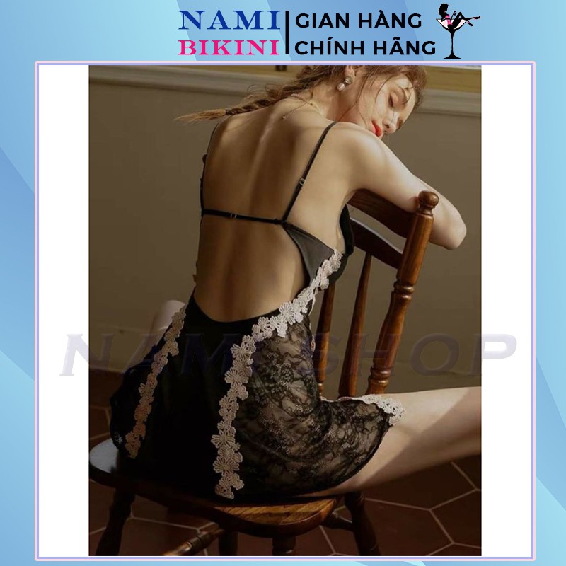 Váy ngủ lụa Satin gợi cảm kèm quần lọt khe đầm ngủ chất siêu mát tôn dáng váy 2 dây cao cấp Nami | BigBuy360 - bigbuy360.vn