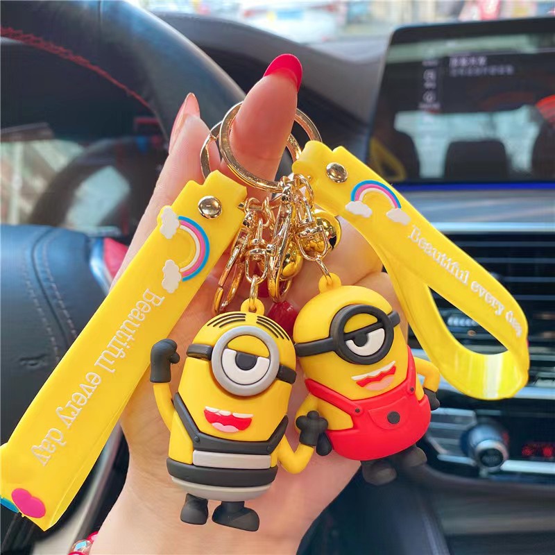 Móc Khóa Hình Minions Kevin / Stuart / Bob Bằng Silicone
