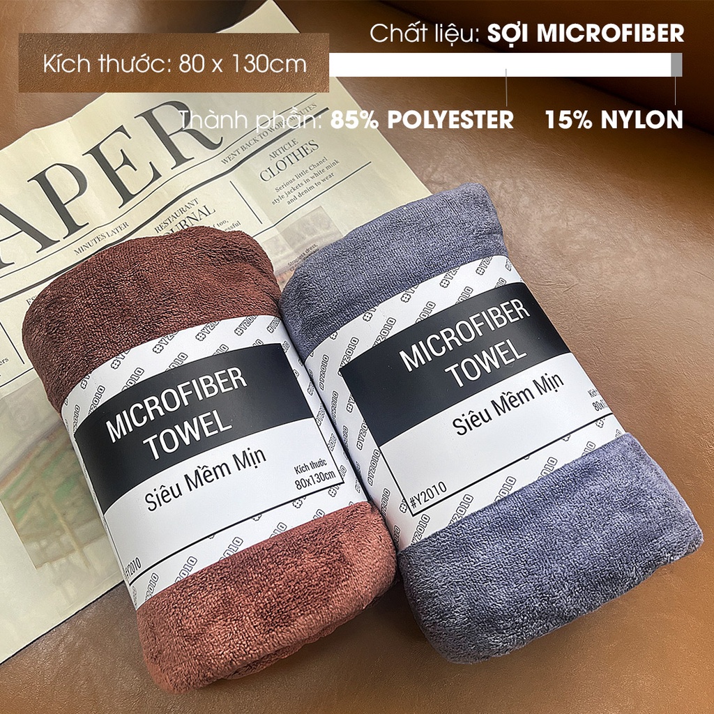 Khăn Tắm Thời Trang Microfiber 80x130 Y2010 M7 21253 |YaMe|