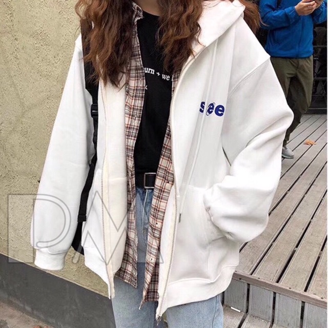 Áo khoá SEE vòng tròn chữ xanh