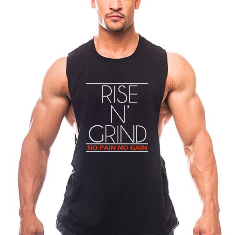 Áo ba lỗ dạng tank top mặc tập gym cho nam chất liệu cotton