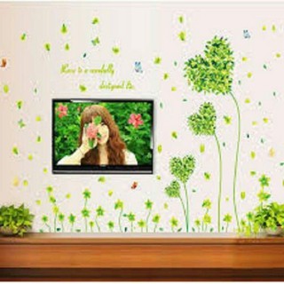 Decal dán tường trái tim xanh