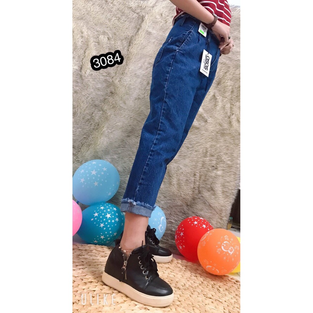Quần Jeans Nữ Lưng Cao Cao Cấp OHS3084
