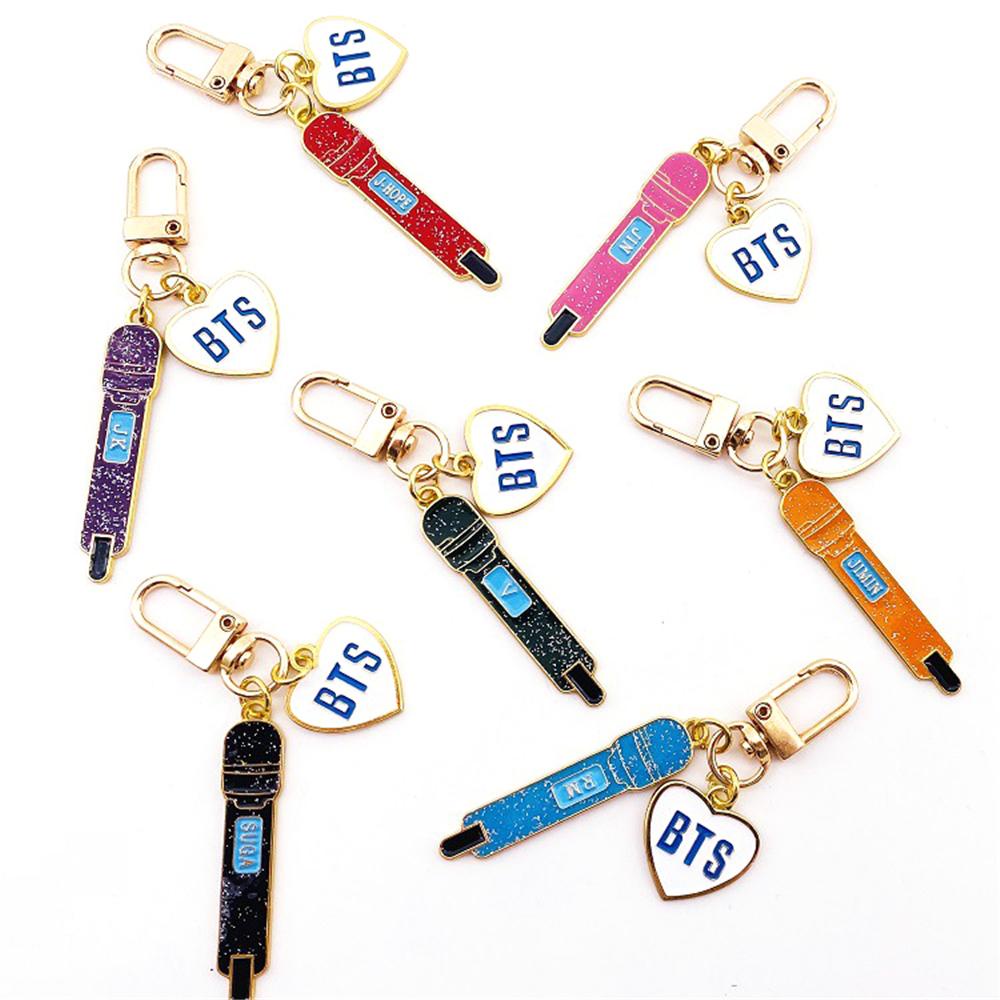 Giá Đỡ Móc Khóa / Micro / Chìa Khóa In Hình Nhóm Nhạc Kpop Bangtan Boys Dùng Làm Quà Tặng Cho Bé
