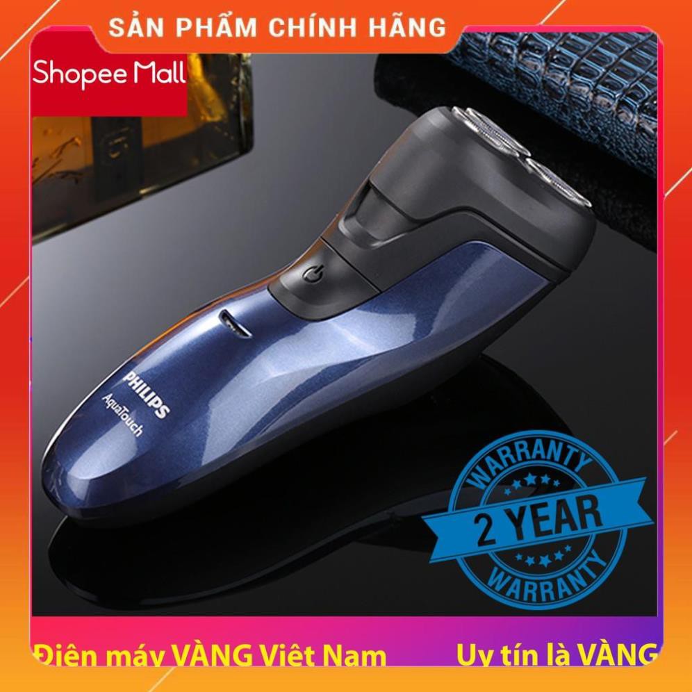 Máy cạo râu Philips AT620 - Cạo khô và ướt, màu Đen Xanh, 3 lưỡi CloseCut, pin NiMH